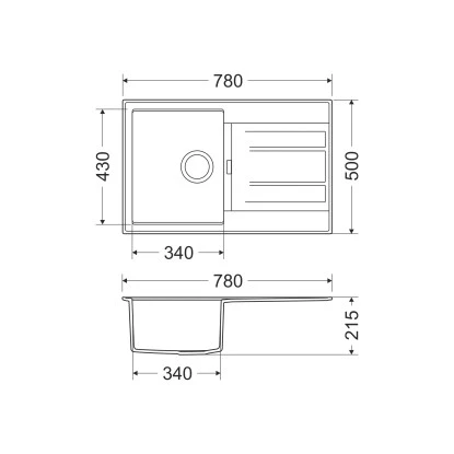 Miló Einbauspüle Granitverbundstoff Piatto 78 Grau 2 Miló Einbauspüle Granitverbundstoff Piatto 78 Grau – Bild 2