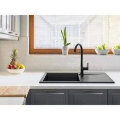 Miló Einbauspüle Granitverbundstoff Palladio 86 Schwarz -Küchenutensilien Angebote 5903140018094 30