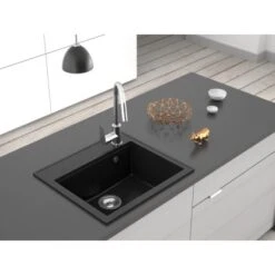 Miló Einbauspüle Granitverbundstoff Luxuria 56 Schwarz -Küchenutensilien Angebote 5903140018322 30