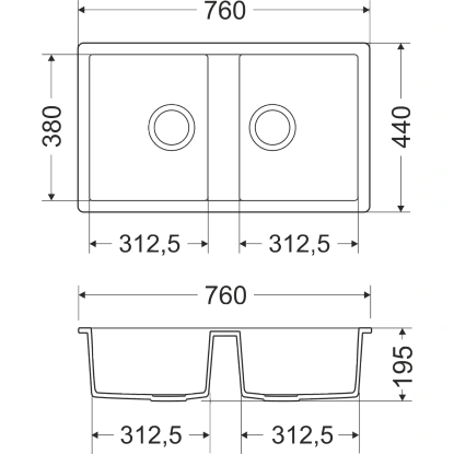 Miló Einbauspüle Granitverbundstoff Blissano 76 Graphit 2 Miló Einbauspüle Granitverbundstoff Blissano 76 Graphit – Bild 2