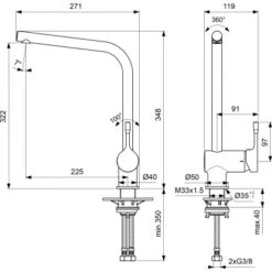 Ideal Standard Küchenarmatur Ceralook Hoher Auslauf Chrom 5 Ideal Standard Küchenarmatur Ceralook Hoher Auslauf Chrom -Küchenutensilien Angebote 611333 3049 3