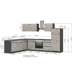 Held Möbel Winkelküche Turin 240 X 300 Cm Wotaneiche-Graphit Mit E-Geräten -Küchenutensilien Angebote 64335 11016600 1117.6310 5