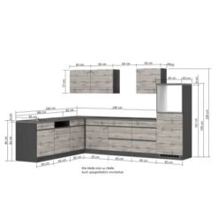 Held Möbel Winkelküche Turin 300 X 240 Cm Graphit-Wotaneiche Ohne E-Geräte -Küchenutensilien Angebote 65225 11016600 1130.6311 5