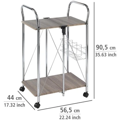 Wenko Servierwagen Liky Holzdekor Zusammenklappbar 2 Wenko Servierwagen Liky Holzdekor Zusammenklappbar – Bild 2