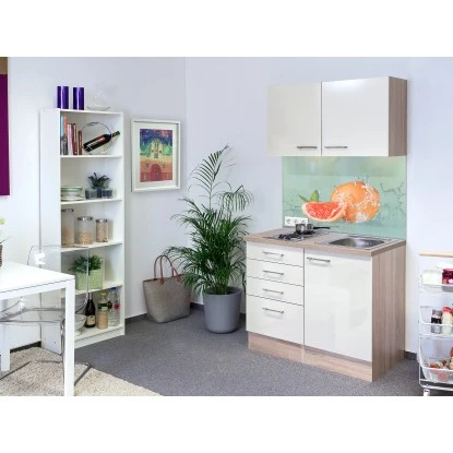 Flex-Well Exclusiv Miniküche Orlando 100 Cm Kaschmir Glanz-Sonoma Eiche 1 Flex-Well Exclusiv Miniküche Orlando 100 Cm Kaschmir Glanz-Sonoma Eiche