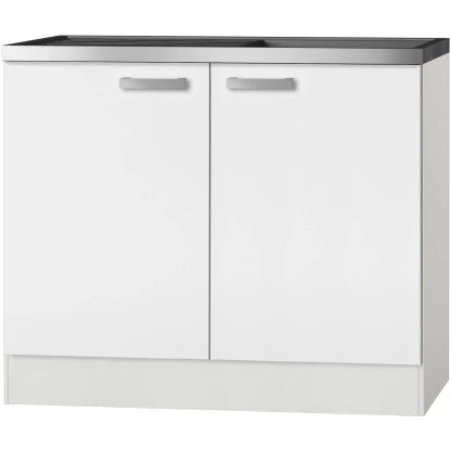Optifit Spülenunterschrank Salo214 100 Cm Weiß Mit Spülenauflage 1 Optifit Spülenunterschrank Salo214 100 Cm Weiß Mit Spülenauflage