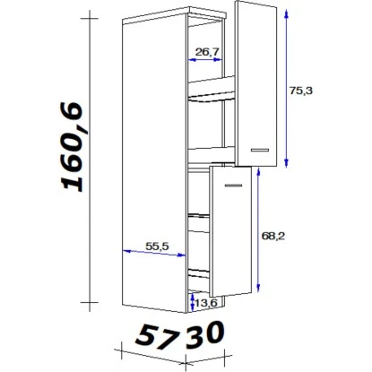 Flex-Well Exclusiv Demi-Apothekerschrank Vintea 30cm Magnolie Matt-Lancelot Oak 2 Flex-Well Exclusiv Demi-Apothekerschrank Vintea 30cm Magnolie Matt-Lancelot Oak – Bild 2