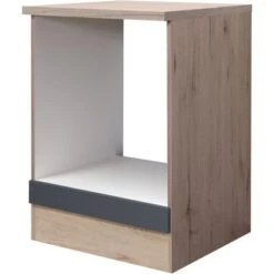 Flex-Well Exclusiv Herdumbauschrank Morena 60cm Basaltgrau Matt - San Remo Eiche