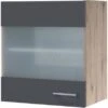 Flex-Well Exclusiv Glas-Oberschrank Morena 50cm Basaltgrau Matt - San Remo Eiche