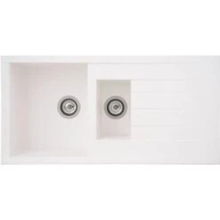 Respekta Einbauspüle Mineralite Houston 100 Cm X 50 Cm Weiß -Küchenutensilien Angebote 793 4384 HOUSTON100X50W 03