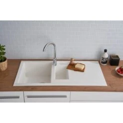 Respekta Einbauspüle Mineralite Houston 100 Cm X 50 Cm Weiß -Küchenutensilien Angebote 793 4384 HOUSTON100X50W 11