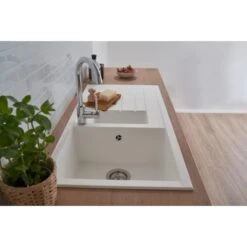 Respekta Einbauspüle Mineralite Houston 100 Cm X 50 Cm Weiß -Küchenutensilien Angebote 793 4384 HOUSTON100X50W 12