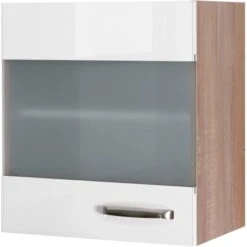 Flex-Well Exclusiv Hängeschrank Valero 50 Cm X 55 Cm Hochglanz Weiß-Sonoma Eiche