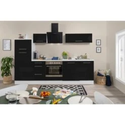 Respekta Premium Küchenzeile 280 Cm Schwarz Hochglanz-Weiß -Küchenutensilien Angebote 8383 RP280WSC Kchenzeile 2