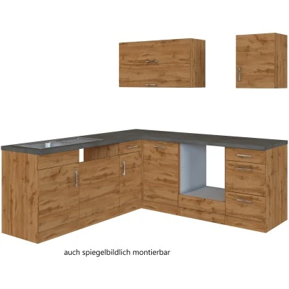 Held Möbel Küchenzeile Sorrento 210 Cm Wotaneiche-Wotaneiche O. E-Geräte Winkel 2 Held Möbel Küchenzeile Sorrento 210 Cm Wotaneiche-Wotaneiche O. E-Geräte Winkel – Bild 2