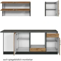 Held Möbel Küchenzeile Sorrento 210 Cm Wotaneiche-Grafit Ohne E-Geräte Winkel -Küchenutensilien Angebote 853390 11016600 3