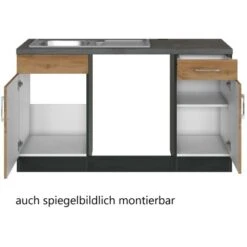 Held Möbel Küchenzeile Sorrento 210 Cm Wotaneiche-Grafit Ohne E-Geräte Winkel -Küchenutensilien Angebote 853390 11016600 4