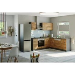 Held Möbel Küchenzeile Sorrento 210 Cm Wotaneiche-Grafit Ohne E-Geräte Winkel -Küchenutensilien Angebote 853390 11016600 9