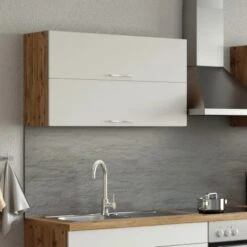 Held Möbel Klapphängeschrank Sorrento BxHxT 100 X 57 X 34 Cm Weiß-Wotaneiche -Küchenutensilien Angebote 853743 11016600 6