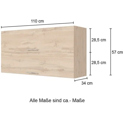 Held Möbel Klapphängeschrank Sorrento BxHxT 110 X 57 X 34 Cm Weiß-Wotaneiche 4 Held Möbel Klapphängeschrank Sorrento BxHxT 110 X 57 X 34 Cm Weiß-Wotaneiche – Bild 4