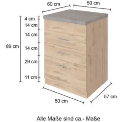 Held Möbel Auszugsschrank Sorrento 50 X 85 X 60 Cm Schubk. 2 Ausz. Weiß-Wotanei. -Küchenutensilien Angebote 853778 11016600 4