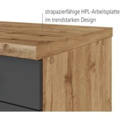 Held Möbel Spülenschrank Sorrento B100 X H85 X T60 Cm 2Türen Anthraz.-Wotaneiche -Küchenutensilien Angebote 853807 11016600 9
