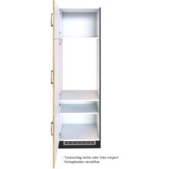 Held Möbel Kühlschrankumbau Sorrento B60x H200x T60 Cm Nische Wotaneiche-Grafit -Küchenutensilien Angebote 853862 11016600 3