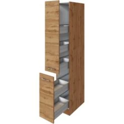Held Möbel Apothekerschrank Sorrento 30x 200x 60 Cm 2 Ausz. 5 Fächer Wotaneiche -Küchenutensilien Angebote 853931 11016600 3