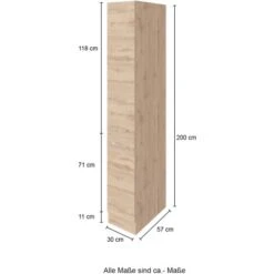 Held Möbel Apothekerschrank Sorrento 30x 200x 60 Cm 2 Ausz. 5 Fäch. Ant.-Wotan. -Küchenutensilien Angebote 853933 11016600 4