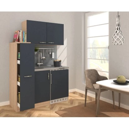 Respekta Miniküche 130 Cm Grau-Eiche Sägerau Nachbildung 1 Respekta Miniküche 130 Cm Grau-Eiche Sägerau Nachbildung