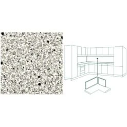 Küchenrückwand 296 Cm X 58,5 Cm Stein Weiß-Schwarz Steindekor (ST 21) -Küchenutensilien Angebote 854818 picture 1