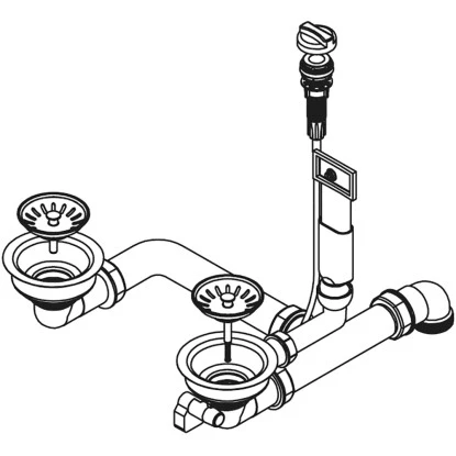 Pyramis Drehexcenter Für 1 1/2-Becken Spülen 92 Mm 1 Pyramis Drehexcenter Für 1 1/2-Becken Spülen 92 Mm