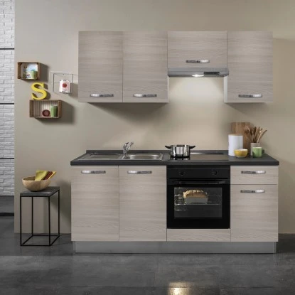 Marinelli Cucine Küchenzeile Bea 195 Cm Holzoptik - Weiß 1 Marinelli Cucine Küchenzeile Bea 195 Cm Holzoptik - Weiß