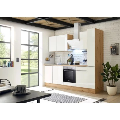 Respekta Küchenzeile Marleen 250 Cm Artisan-Eiche Weiß Hochglanz 1 Respekta Küchenzeile Marleen 250 Cm Artisan-Eiche Weiß Hochglanz