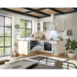 Respekta Küchenzeile Marleen 220 Cm Artisan-Eiche Weiß Winkel -Küchenutensilien Angebote 980034 4384 3