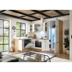 Respekta Küchenzeile Marleen 310 Cm Artisan-Eiche Weiß Hochglanz Winkel -Küchenutensilien Angebote 980060 4384 3