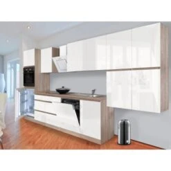 Respekta Küchenzeile GLRP380HESW Grifflos 380 Cm Weiß Hochglanz-Sonoma Eiche 31 Respekta Küchenzeile GLRP380HESW Grifflos 380 Cm Weiß Hochglanz-Sonoma Eiche -Küchenutensilien Angebote Kuechenzeile GLRP380HESW 1