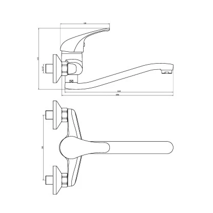 Eisl EUROPA Wand-Spültischarmatur Chrom 2 Eisl EUROPA Wand-Spültischarmatur Chrom – Bild 2
